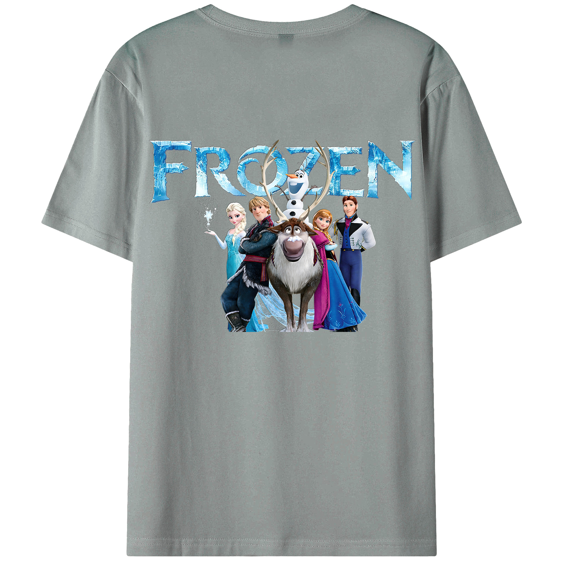（画像用） アナと雪の女王 アンナ エルサ Frozen Anna Elsa 綿100％ メンズ半袖Tシャツ（バックプリント） 通気性